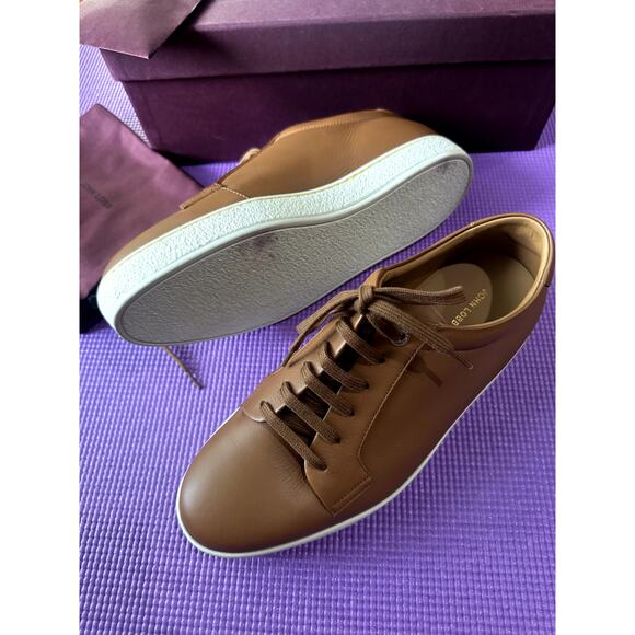 John Lobb Men Molton Sneakers Trainers NEW Size 7.5 UK, 8.5 US Cognac Leather - Picture 5 of 16